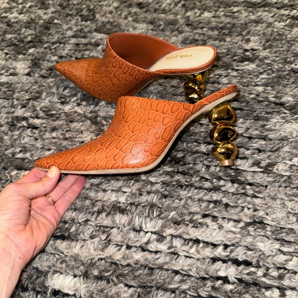 CULT GAIA Penolope Brown Leather Mule - Picture 3 of 5